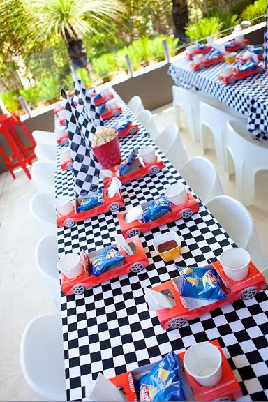 Grand Prix Ferrari, Race Car Birthday Party - Kara's Party Ideas - The Place for All Things Party Festa Monster Truck, Hotwheels Birthday Party, Hot Wheels Party, Hot Wheels Birthday, Car Themed Parties, Car Birthday Theme, Race Car Birthday Party, Cars Theme Birthday Party, Race Party