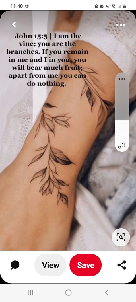 Vine Bible Verse Tattoo, Abide In The Vine Tattoo, You Are The Vine I Am The Branches Tattoo, I Am The Vine Tattoo, Olive Branch Vine Tattoo, Olive Vine Tattoos For Women, Biblical Vine Tattoo, Vine Tattoos Hand, Abide Tattoo Vines