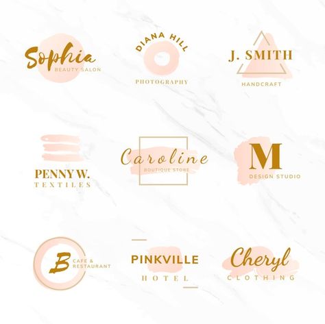 Conjunto de vectores de diseño de logoti... | Free Vector #Freepik #freevector #fondo #logo #oro #diseno Resort Logo Design, Logo Feminine, Boutique Logo Design, Salon Logo Design, Spa Logo, Design Studio Logo, Store Design Boutique, Logo Design Set, Logo Design Collection