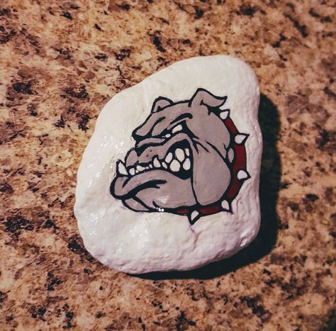 Bulldog Painted Rock, Mississippi State Football, Rock Designs, Paint Rocks, Painting Rocks, Paint Rock, Kindness Rocks, Rock Design, School Mascot