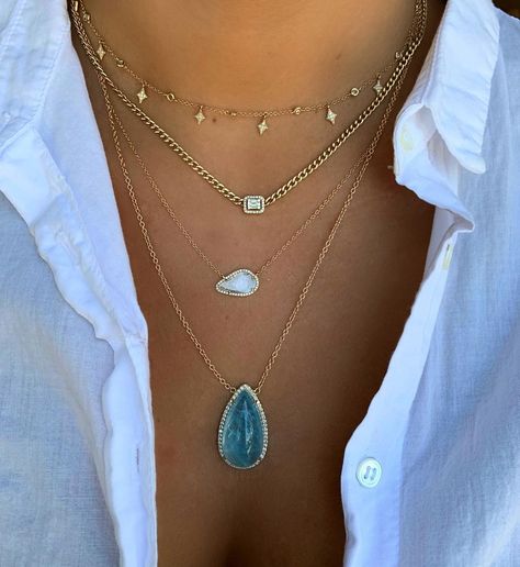 Gemstone Layered Necklace, Luxury Natural Stones Necklaces For Layering, Mixed Gemstone Necklace, Gold Gemstone Crystal Necklace For Layering, Luxury Layering Gemstone Necklaces, Luxury Gold Multi-stone Necklace, Stacked Jewelry, Gemstone Necklace, Amazing Jewelry