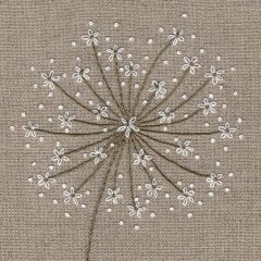 Wild Carrot – Beige Kit. Hand Embroidery Kit Wild Carrot, Embroidery Stitches Beginner, Hand Embroidery Patterns Flowers, Hand Embroidery Videos, Basic Embroidery Stitches, Hand Embroidery Kit, Embroidery Stitches Tutorial, Hand Embroidery Projects, Pola Sulam