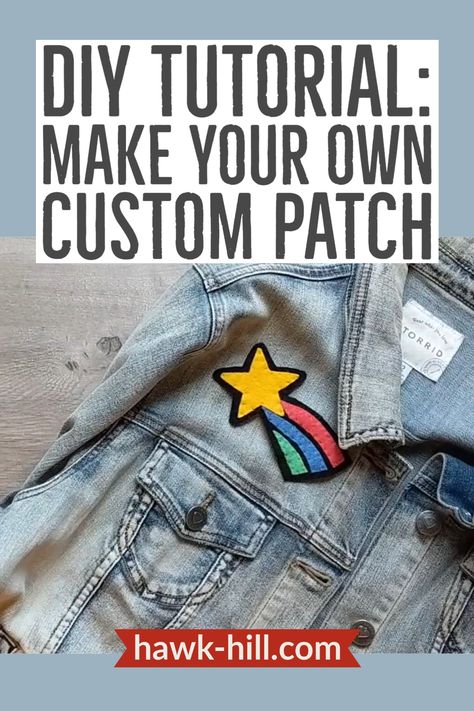 Denim Patches Diy, Make Your Own Patch, Diy Patches Embroidery, How To Make Patches, Custom Iron On Patches, Patches Jacket Diy, Custom Patch, Felt Patch, Handmade Patch