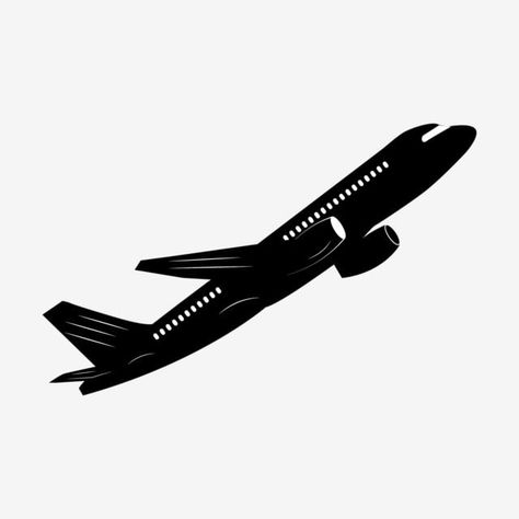 Flight Drawing, Flight Illustration, Plane Clipart, Black Plane, Plane Illustration, Plane Black, Plane Vector, Plane Silhouette, Plane Landing