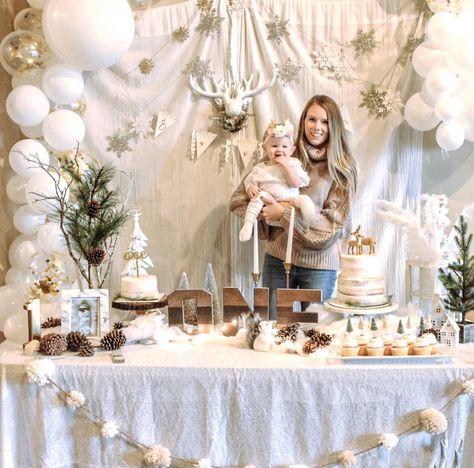 Sawyer's Winter Onederland! | Catvonle 1st Birthday In Winter Party Ideas, Winter Onederland Cake Table, It’s The Most One-derful Time Of The Year, Winter Onderland Birthday Boy, Winter Onederland Table Decor, Winter Onederland Party Neutral, Winter Wonderland First Birthday Party, One Year Old Birthday Party Theme Winter, Winter Onederland Dessert Table