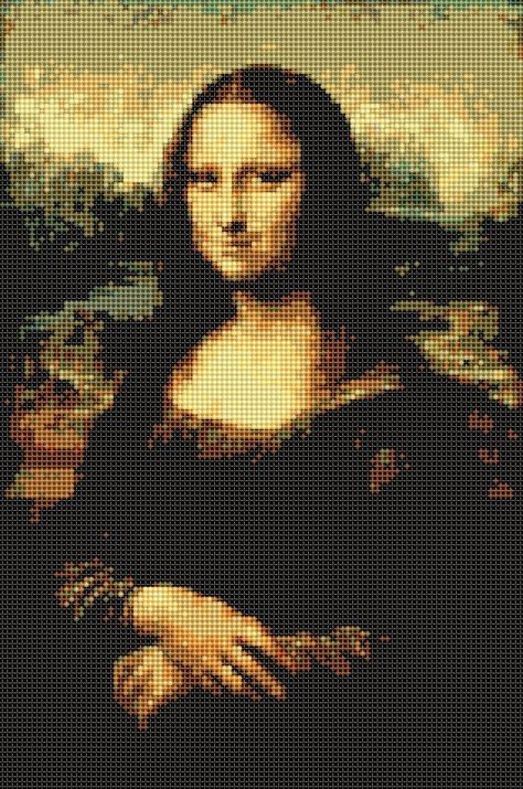 Famous Artists Paintings, Intarsia Knitting, Graph Crochet, Pix Art, Pixel Art Grid, Pola Sulam, Pixel Art Design, Pixel Art Pattern, Crochet Cross