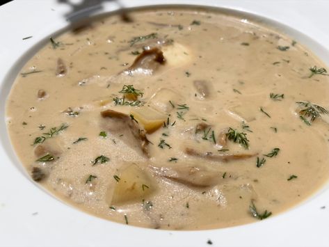 Creamy and Tangy Czech Mushroom & Dill Soup (Kulajda) – Polyphagic Abby Mushroom Dill Soup, Irish Mushroom Soup, Kulajda Soup, Poched Eggs, Dill Soup, Dill Potatoes, Dried Porcini Mushrooms, Steak Tartare, Bacon Stuffed Mushrooms