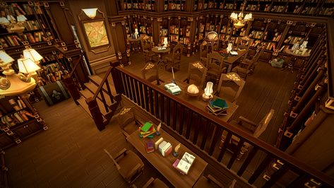 Bloxburg Home Library, The Sims 4 Library Ideas, Sims 4 Victorian Interior, Minecraft Orphanage, Library Bloxburg Ideas, Sims 4 Library Ideas, Victorian Wallpaper Bloxburg, Library Bloxburg, Bloxburg Library Ideas