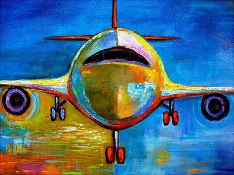 Fine Art Painting Acrylic, Painting Abstract Acrylic, Airplane Painting, Acrylic Ideas, Airplane Art, Modern Abstract Painting, Art Painting Acrylic, Awesome Art, Abstract Painting Acrylic