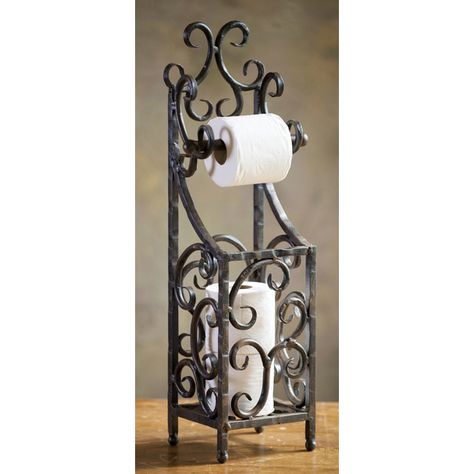 Wrought Iron Siena Toilet Paper Holder by Bella Toscana Wrought Iron Furniture, Rod Iron, Wrought Iron Decor, Tuscan Decorating, Iron Work, Tuscan Style, Iron Furniture, Gothic House, Iron Art