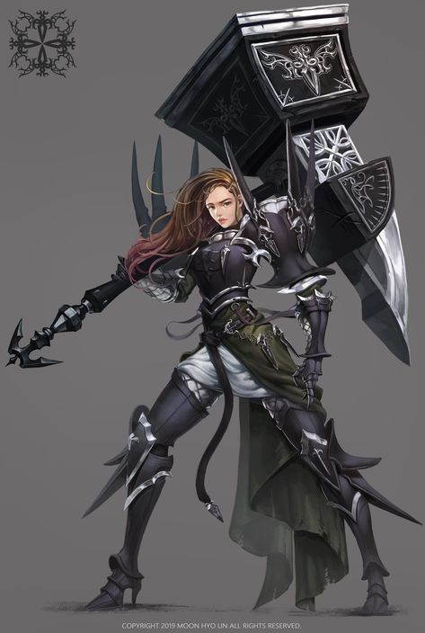 Hammer Warrior, Female Armor, Female Knight, Red Sonja, Comics Art, Fantasy Armor, Fantasy Warrior, Female Character Design, Art Anime