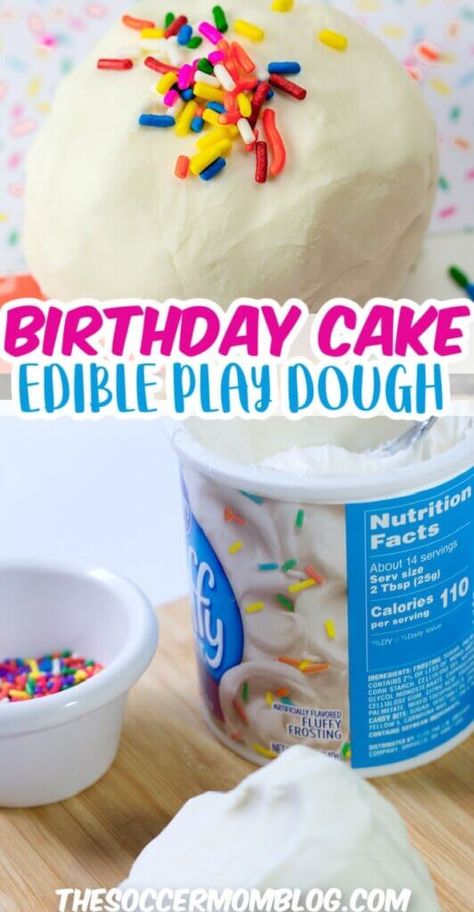 Edible Play Dough, Birthday Cake Batter, Edible Sensory, Edible Play Dough Recipe, Edible Slime Recipe, Edible Playdough, Babysitting Ideas, Babysitting Crafts, Edible Slime