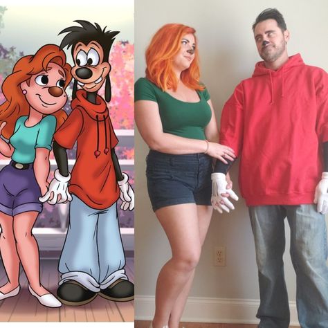 Max And Roxanne Costume, Roxanne Goofy Movie Makeup, Roxane Goofy Movie, Roxanne Cosplay Goofy Movie, Goofy Movie Max And Roxanne, Max And Maxine Goofy Movie, Halloween Cast, Goofy Costume, Max And Roxanne