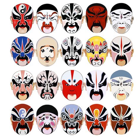 daddy's work | all the faces design by my father. Types of f… | Flickr Chinese Opera Mask, Chinese Mask, Multi Cultural Art, Theater Masks, Noh Theatre, Japan Icon, Opera Mask, Beijing Opera, Noh Mask