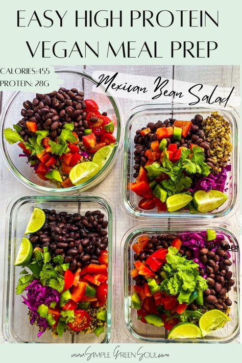 High Protein Soy Free Vegan Meals, Soy Free Vegan Recipes, Soy Bean Recipes, Vegan Protein Salad, Meatless Stew, High Protein Vegan Salad, Mexican Bean Salad, Plant Based Diet Meal Plan, Soy Free Vegan