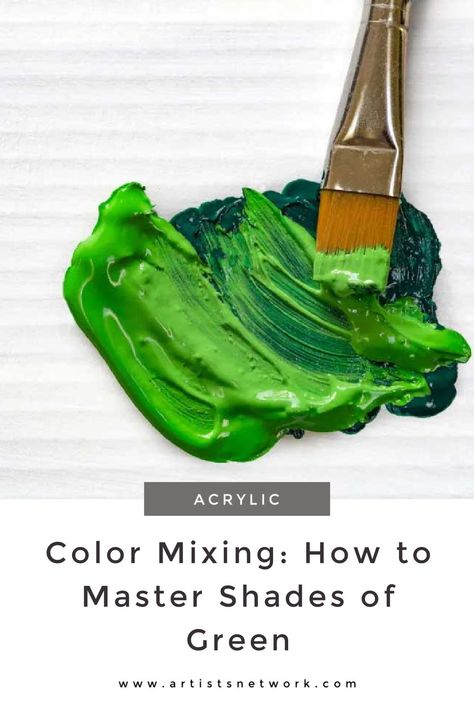 How To Make Emerald Green Paint, Acrylic Color Mixing, Emerald Green Paint, Mint Green Paints, Green Monochrome, Color Mixing Guide, Mixing Paint Colors, Oil Painting Tips, Colour Theory