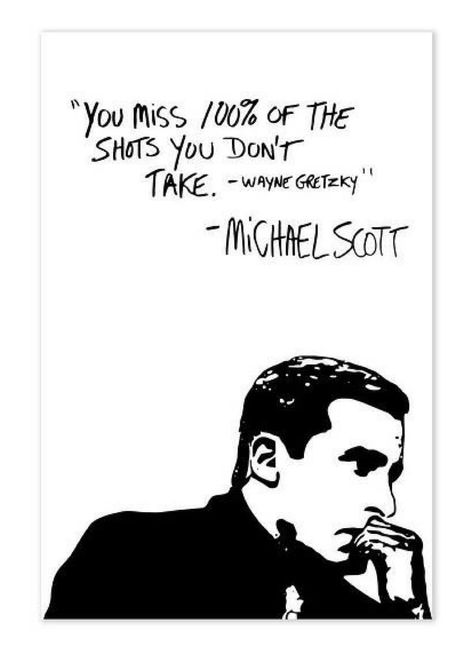 Michael Scott Wayne Gretzy Quote Poster, The Office TV Show Wall Art, Funny Cubicle Decor, Motivational Art Print, Michael Scott Quote Art  (affiliate) Future Steampunk, Tv Show Wall Art, Inspirational Office Quotes, Office Printables, Formal Coolers, Cubicle Organization, Show Wall, Black And White Office, Work Desks