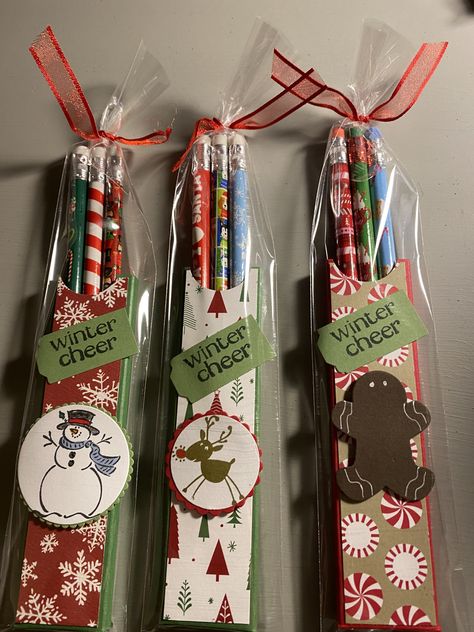 Papercraft Ideas To Sell, Christmas Craft Bazaar Ideas, Pencil Treat Bags, Christmas Craft Fair Ideas To Sell 2023, Craft Fair Ideas To Sell Paper, Craft Fair Ideas To Sell 2024, Stampin Up Craft Fair Ideas To Sell, Christmas Treats To Sell, Craft Fair Ideas