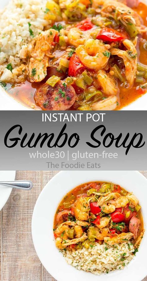 Instant Pot Gumbo, Ip Chicken, Soup Hearty, Gumbo Soup, Chicken Gumbo, Instant Pot Soup Recipes, Gumbo Recipe, Instant Pot Soup, Easy Instant Pot Recipes