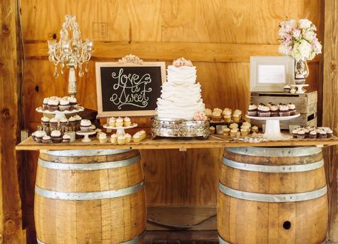 Our cake and cupcake display was perfect. Wedding Cakes Rustic Vintage, Rustic Pink Wedding, Wedding Couple Table, Rustic Dessert Table, Vineyard Wedding Inspiration, Wedding Table Setup, Wedding Cake Photos, Wedding Cake Table, Cupcake Display