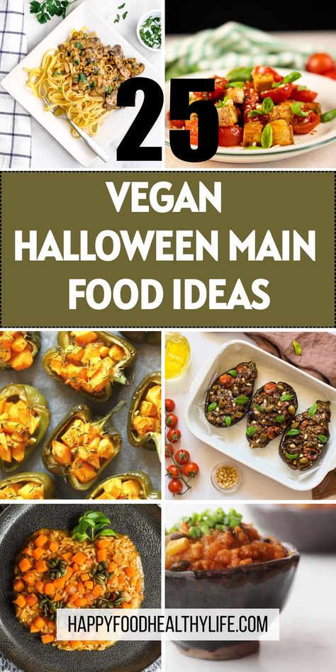 Looking for ideas on what to serve for dinner? These vegan Halloween meals include a variety of different dishes you can serve up for Halloween. Not only does this include some spooky plant-based Halloween meals, but also easy and delicious options perfect for your next Halloween party. | Easy Halloween Dinner Ideas | Halloween Recipes Vegan | Halloween Meal Ideas | Vegan Halloween Meals, Halloween Vegan Food, Easy Halloween Side Dishes, Vegan Halloween Dinner, Easy Halloween Dinner Ideas, Halloween Meal Ideas, Easy Halloween Dinner, Halloween Party Easy, Vegan Halloween Desserts