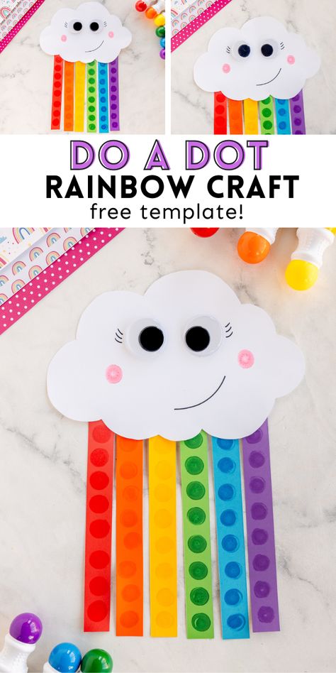 This Do A Dot Rainbow Craft is a fun way to brighten your day and learn about colors and creativity. Hang it in your room, on the fridge, or gift it to someone who needs a sprinkle of joy. Dot Rainbow, Springtime Crafts, Rainbow Craft, Princess Crafts, Dot Worksheets, Moon Crafts, Slime Craft, Unicorn Crafts, Do A Dot