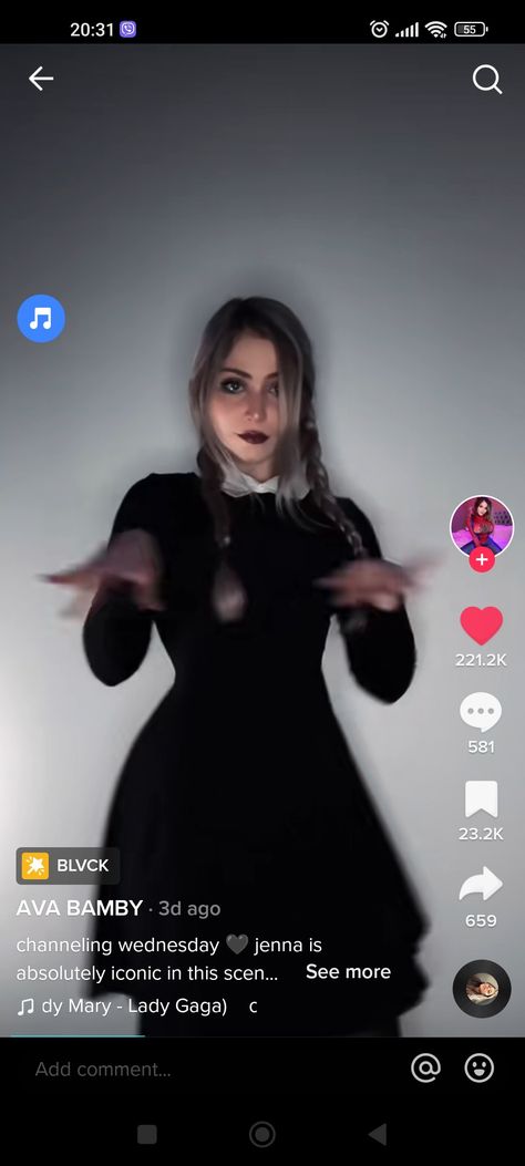 Wednesday Addams cosplay on Tik Tok Wednesday Addams Cosplay, Wednesday Addams, Lady Gaga, Tik Tok, Makeup, Beauty, Make Up