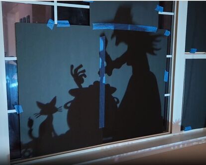 Halloween Window Silhouettes DIY: Easy Spooky Decor Project | Hometalk Window Halloween Decorations Diy, Halloween Window Shadows, Window Silouhette Halloween Diy, Diy Halloween Window Silhouettes Easy, Halloween Window Cutouts Diy, Halloween Sillouette Art Window, Easy Diy Halloween Window Decorations, Spooky Window Decor, Diy Window Halloween Decor