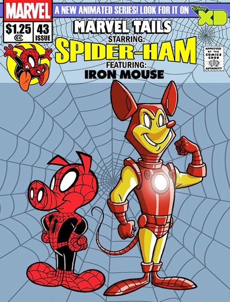 Spider-Ham #43 Spider Ham Comic, Iron Mouse, Marvel And Dc Characters, Bd Art, Star Comics, Comic Movies, Avengers Funny, Comic Book Covers, Spiderman Art