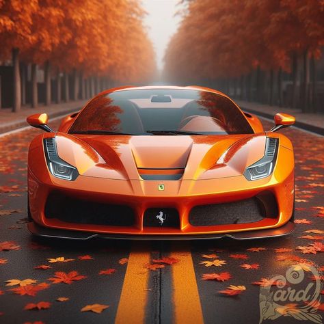 https://card9.com/ai/ferrari-in-autumn Orange Ferrari, May 1, Ferrari, Orange, On Instagram, Instagram