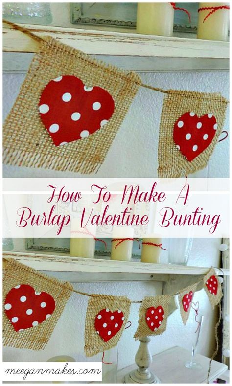 Polka Dot Valentine Bunting - What Meegan Makes Valentinesday Craft, Valentine Bunting, Valentine's Goodies, Valentine Inspiration, Burlap Bunting, Valentine Recipes, Burlap Projects, Valentines Inspiration, Spooky Stuff