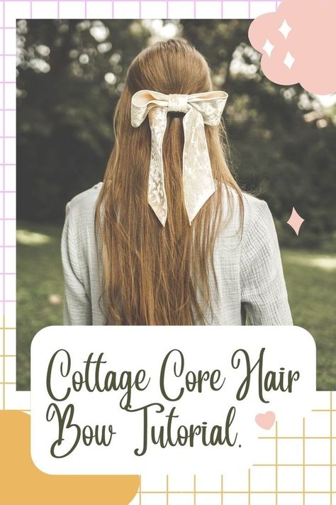 Cottage Core Hair, Cottagecore Hair, Velvet Hair Bows, Diy Cottage, Hair Bows Diy Ribbon, Diy Hair Accessories Ribbon, Hair Bow Tutorial, Bows Diy Ribbon, Bow Hairstyle