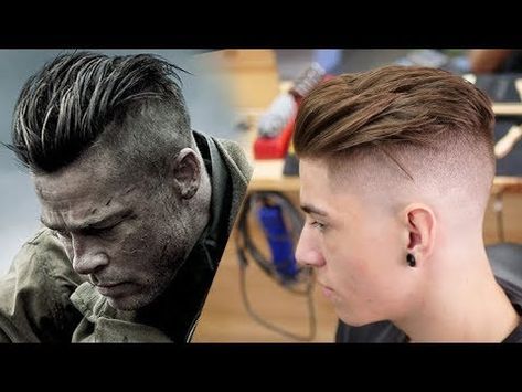 Brad Pitt Fury Haircut, Fury Haircut, Brad Pitt Fury, Men Undercut, Stile Pin Up, Brad Pitt Hair, Undercut Hairstyle, Mens Hairstyles With Beard, Undercut Men