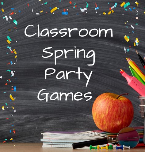 Choose from these fun games to make your class spring party a success! Kids will have a blast celebrating the long-awaited arrival of spring and parents and teachers won't have to plan a thing! School parties don't get easier than this! #Schoolgames #schoolparty #springparty #classroomspringparty #roommom #roomparent Spring Party School, Spring Party Games For Kids Classroom, Kids Spring Party Ideas, Spring Classroom Party Games, Spring Classroom Party Ideas, Spring Party Ideas For Kids Classroom, Spring Class Party Games, Spring Games For Kids Classroom, Spring Party Ideas For Kids