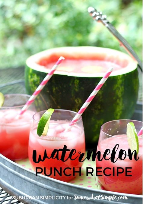 Cocomelon Party Punch, Watermelon Punch Bowl, Watermelon Punch Recipes, Watermelon Birthday Party Food, Watermelon Party Centerpieces, Watermelon Treats For Party, Watermelon Party Food Ideas, Watermelon Themed Desserts, Watermelon Punch Nonalcoholic