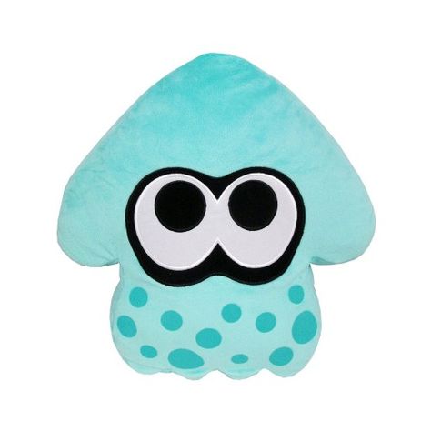 Splatoon Cushion Squid Turquoise Splatoon Widgets, Squid Splatoon, Splatoon Squid, Light Blue Pillows, Nintendo Store, Turquoise Pillows, Diy Couture, Splatoon, Plush Dolls