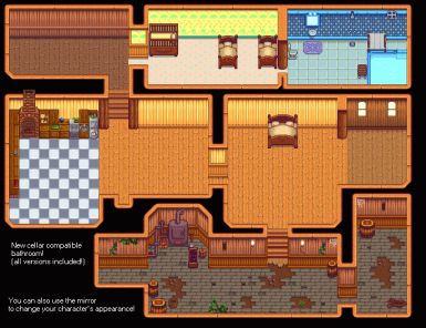 Stardew Mods, Farmhouse Basement, Stardew Valley Layout, Stardew Valley Tips, Stardew Valley Farms, Valley Game, Stardew Valley Fanart, F Video, Gaming Design