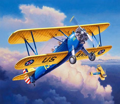 Biplane Art, Boeing Stearman, Plastic Model Airplane Kits, Tyre Tread, Ww1 Aircraft, Old Planes, Airplane Art, Retro Fits, Aircraft Art