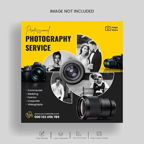 Photography Banner Design Graphics, Photography Services Poster, Photography Advertising Poster, Instagram Thumbnail Design, Photography Posters Advertising, Photography Social Media Post Ideas, Photography Banner Design, Photography Instagram Post, Photographer Flyers