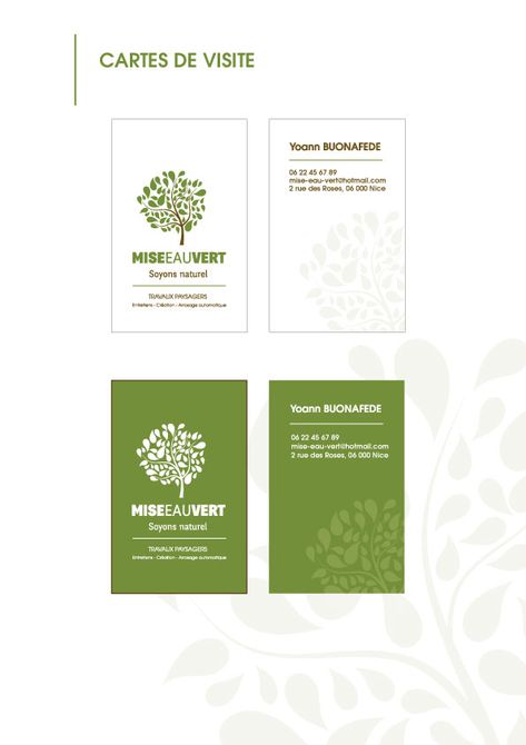 charte-graphique-logo-Mise-Eau-Vert-1p7 Branding Book, Tree Logo, Tree Logos, Tree Graphic, Graphic Inspiration, Botanic Garden, 로고 디자인, Name Cards, Botanical Gardens