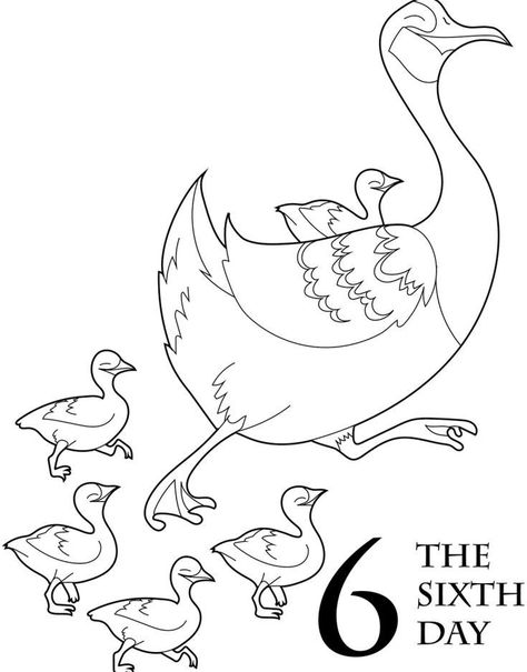 6 Geese A Laying, 12 Days Of Xmas, Christmas Goose, Diy Preschool, Christmas Coloring Book, Christmas Coloring Books, Pokemon Coloring Pages, Halloween Quilts, Christmas Card Crafts