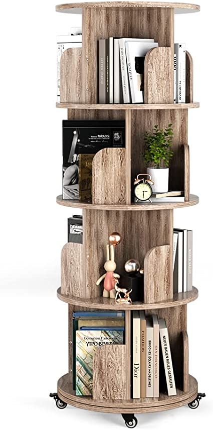 Corner Book Shelf, Round Bookshelf, Rotating Bookshelf, Revolving Bookcase, Adult Bedroom, Room Shelves, Living Room White, Bookcase Storage, Corner Shelves