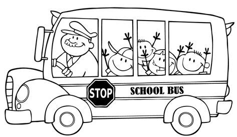 School Bus Coloring Page, Bus Sekolah, School Bus Clipart, School Bus Drawing, Bus Drawing, Train Coloring Pages, Monster Truck Coloring Pages, Printable School, Kindergarten Coloring Pages