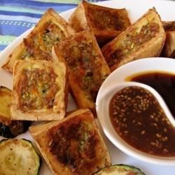 Thai Stuffed Tofu Recipe - Allrecipes.com Tofu Substitute, Tofu Pockets, Stuffed Tofu, Resep Vegan, Pickled Beets Recipe, Vegetarian Stuffing, Vegetarian Thai, Tofu Vegan, Fancy Dishes