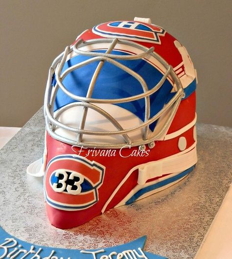 Photo 1 of 4 Hockey Birthday Cake, Hockey Cake, Cake For Him, Hockey Cakes, Hockey Birthday Parties, Blue Jackets Hockey, Hockey Party, Hockey Birthday, Hockey Helmet