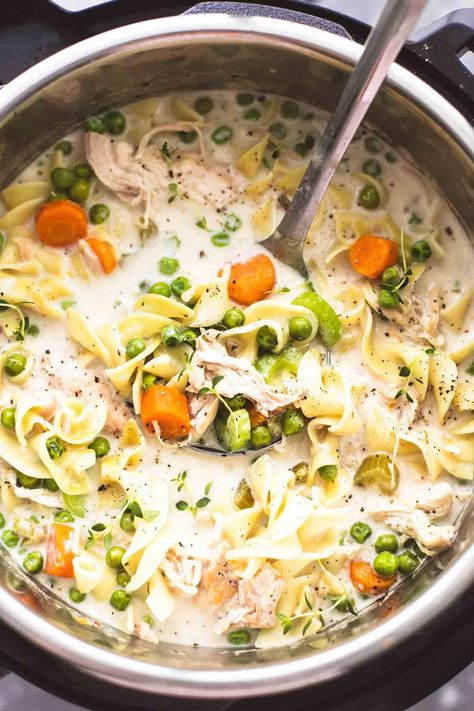 Mushroom Soup Instant Pot, Chicken Noodle Soup Healthy, Creamy Chicken Noodle, Chicken Cooker, Ranch Casserole, Soup Instant Pot, Chicken Noodle Soup Crock Pot, Ip Recipes, Creamy Chicken Noodle Soup