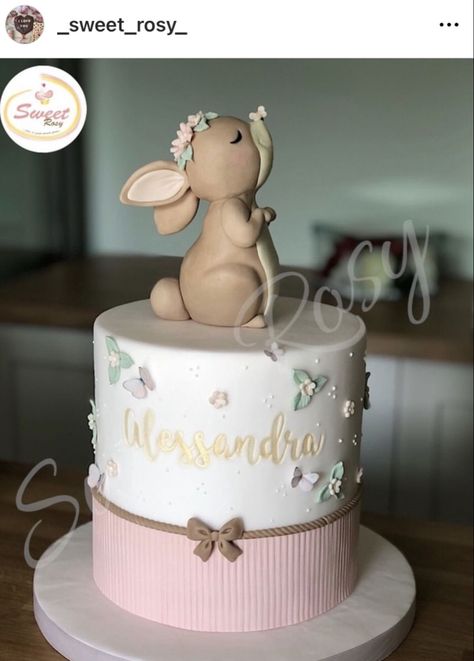 Some Bunny Is Turning One Cake, Birthday Cake Bunny, Rabbit Birthday Cake, Bunny Rabbit Cake, Cake Rabbit, Bunny Birthday Theme, Bunny Birthday Cake, Pastel Baby Shower, Baby First Birthday Cake