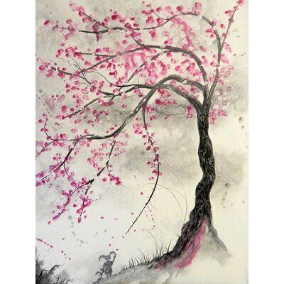 Cherry Tree Tattoos, Cherry Blossom Drawing, Cherry Blossom Tree Tattoo, Blossom Tree Tattoo, Pink Blossom Tree, Cherry Blossom Painting, Cherry Blossom Art, Wolf Tattoo Design, Cherry Blossom Tattoo