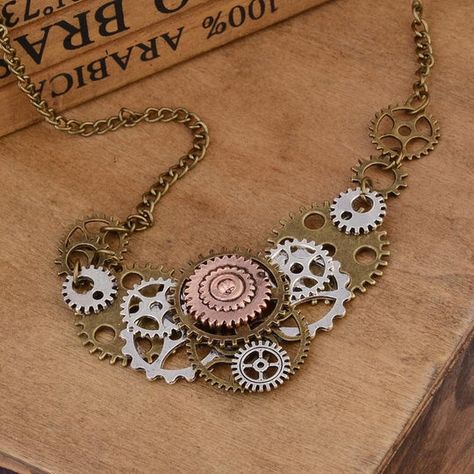 Steampunk necklace | My Steampunk Style – my-steampunk-style Steampunk Hats, Steampunk Tendencies, Necklace Chain Types, Steam Punk Jewelry, Steampunk Gears, Steampunk Accessories, Steampunk Necklace, Assemblage Jewelry, Punk Jewelry