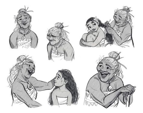 Moana Grandma Tala Jin Kim Concept Art | CRITIC OF EVERYTHING Moana Concept Art, How To Draw Disney, Moana Disney, Jin Kim, Concept Art World, Karakter Disney, Disney Concept Art, Disney Sketches, Walt Disney Animation Studios